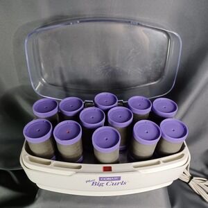 Conair More Big Curls Hot Rollers Purple Jumbo Heated Salon Style Pagent TESTED